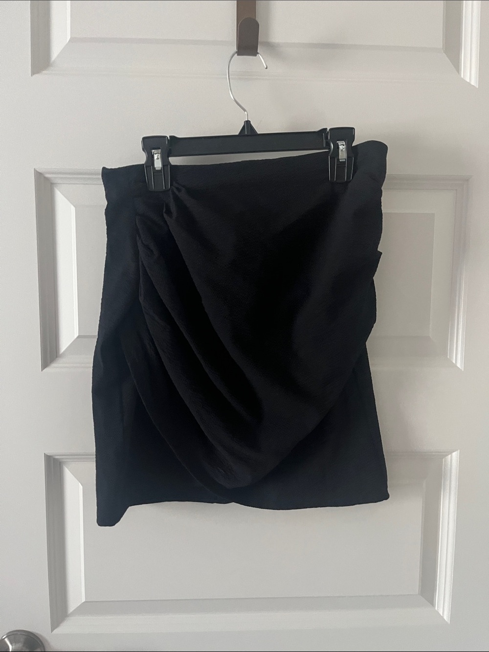 Zara Black Draped Mini Skirt